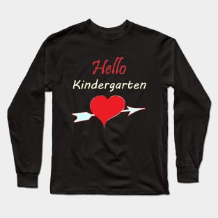 back to school shirt hello kindergarten,100 days shirt Long Sleeve T-Shirt